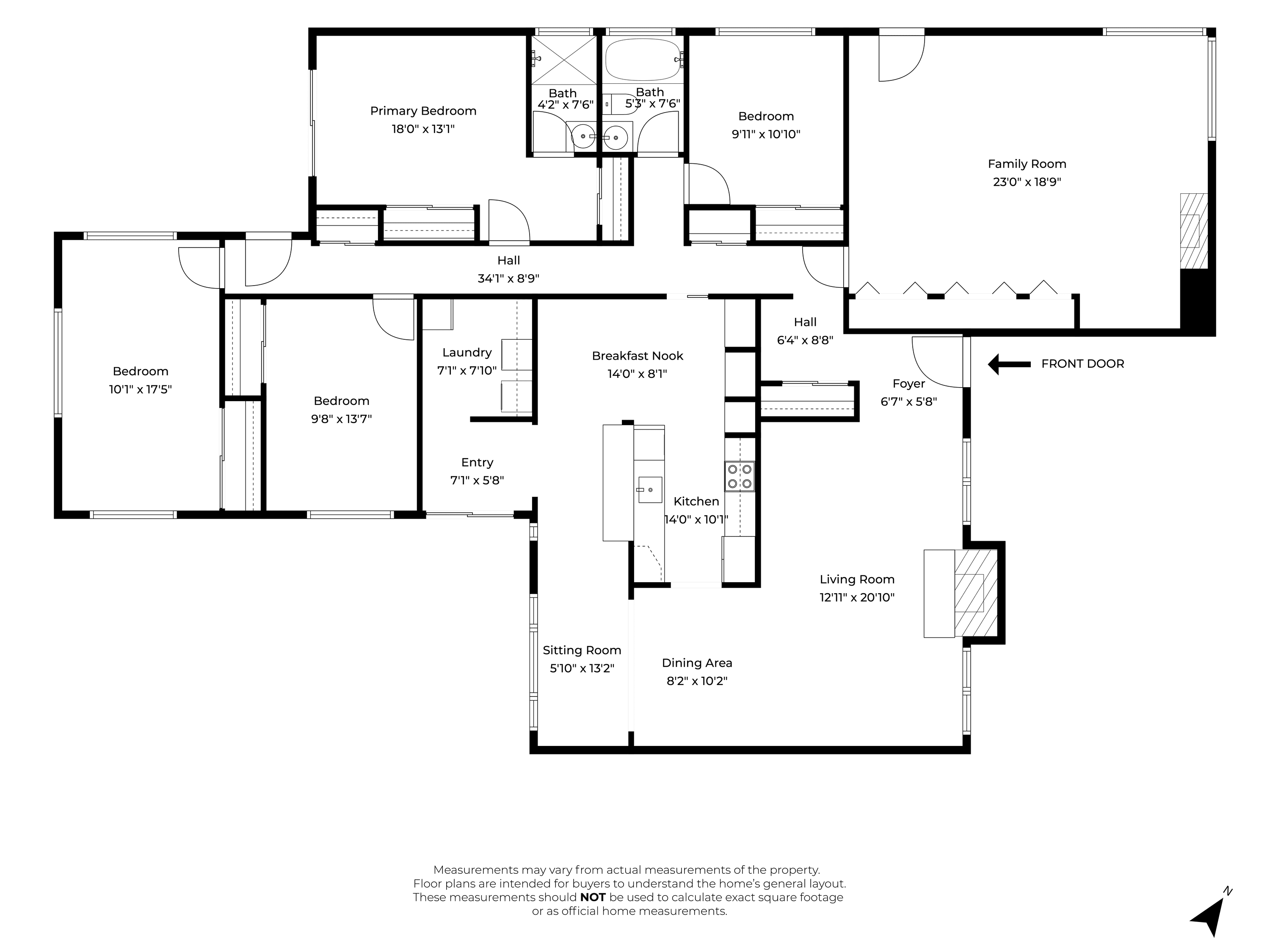 Floor plan of 898 Lomita Avenue, single story.