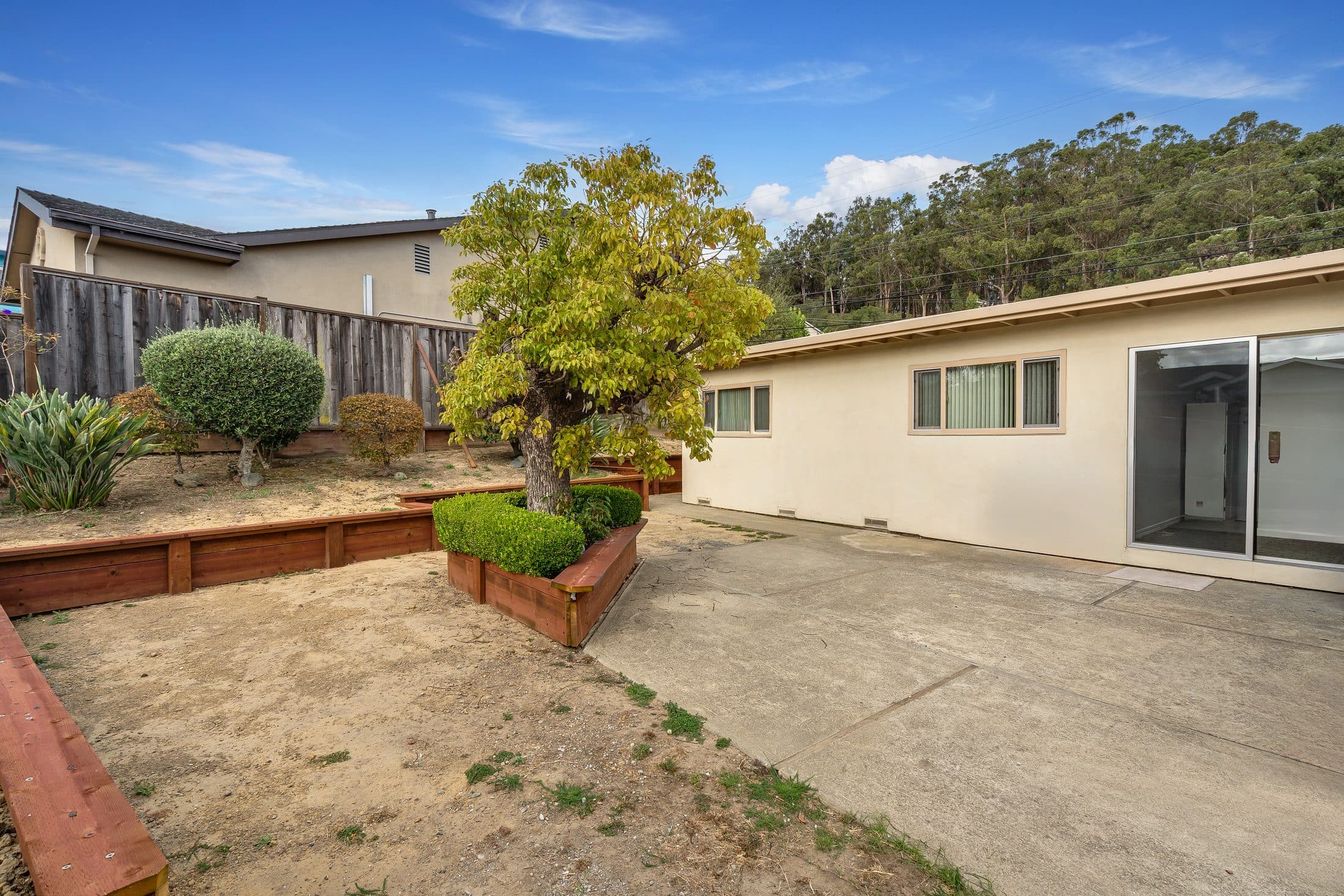898 Lomita Avenue. The back yard looking toward the house.