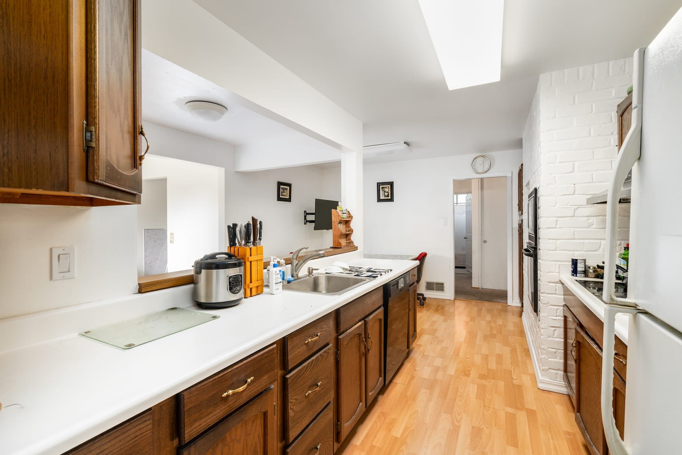 898 Lomita Avenue. The kitchen under its skylight.